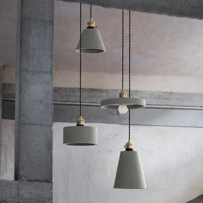 Cement 1-Light Dome Pendant Light 4 Design