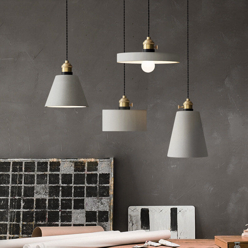 Cement 1-Light Dome Pendant Light 4 Design
