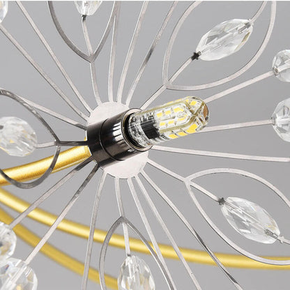 Crystal 13-19 Light Dandelion Shade Chandeliers