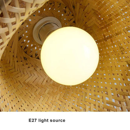 Rattan 1-Light Single Dome Shaped Pendant Light