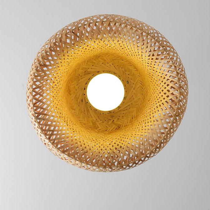 Rattan 1-Light Single Dome Shaped Pendant Light