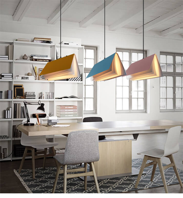 Flying Book 1-Light Metal PVC Book Shade Pendant Light