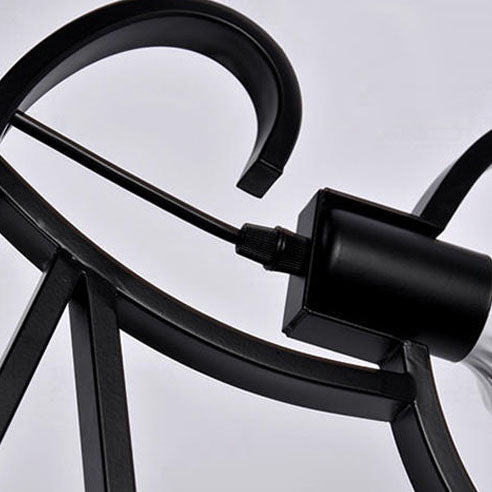 Contemporary Creative Bicycle Iron 2-Light Chandelier For Living Room