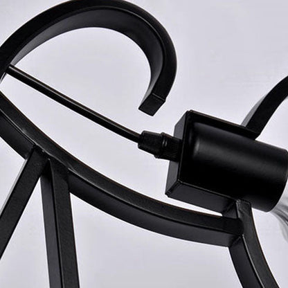 Contemporary Creative Bicycle Iron 2-Light Chandelier For Living Room