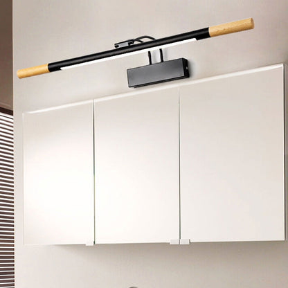 Nordic Solid Wood Curved Arm Long Vanity Light LED Wall Sconce Lamp