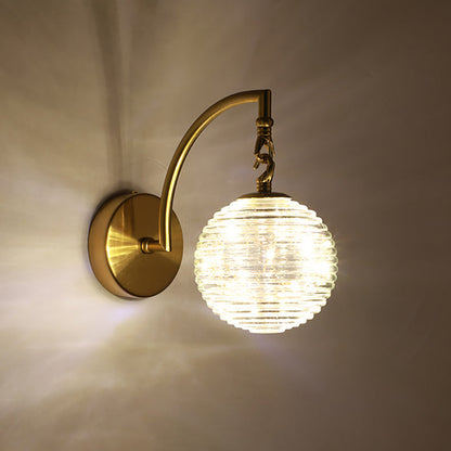مصباح حائط LED بتصميم عصري بسيط مصنوع من قرن الغزال الدائري المصنوع من الحديد والزجاج لغرفة المعيشة