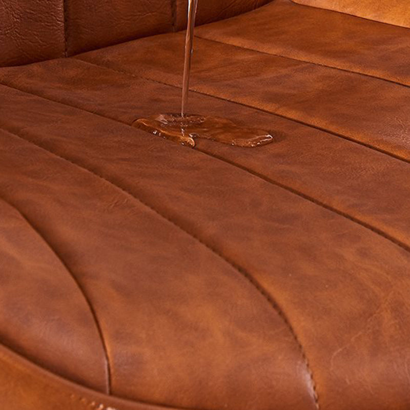 Modern Luxury Square Curved Faux Leather Metal Dining Chair Backrest Armless For Dining Room