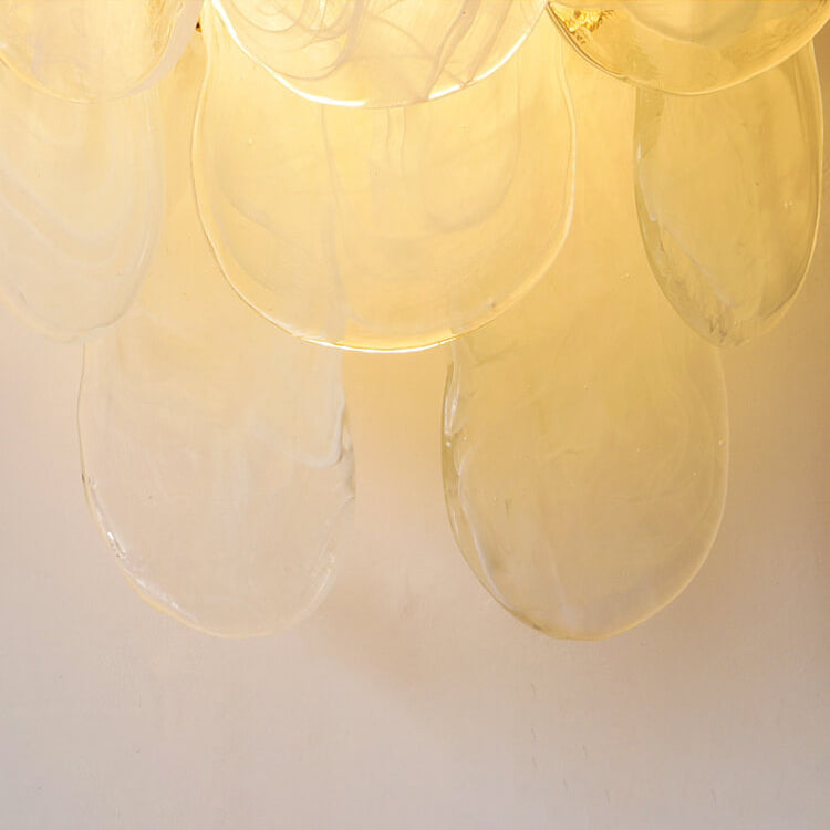 French Light Luxury Glass Shell Pearl 2-Light Wall Sconce Lamp