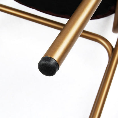 Contemporary Industrial PU Leather Iron Square Elliptical Stripe Dining Chair Backrest Footrest For Dining Room