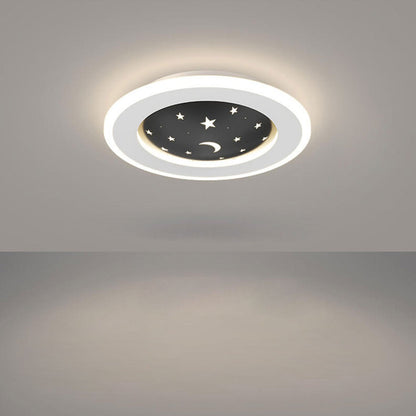 Nordic Minimalist Starry Sky Square Round Wrought Iron Aluminum LED Flush Mount Ceiling Light