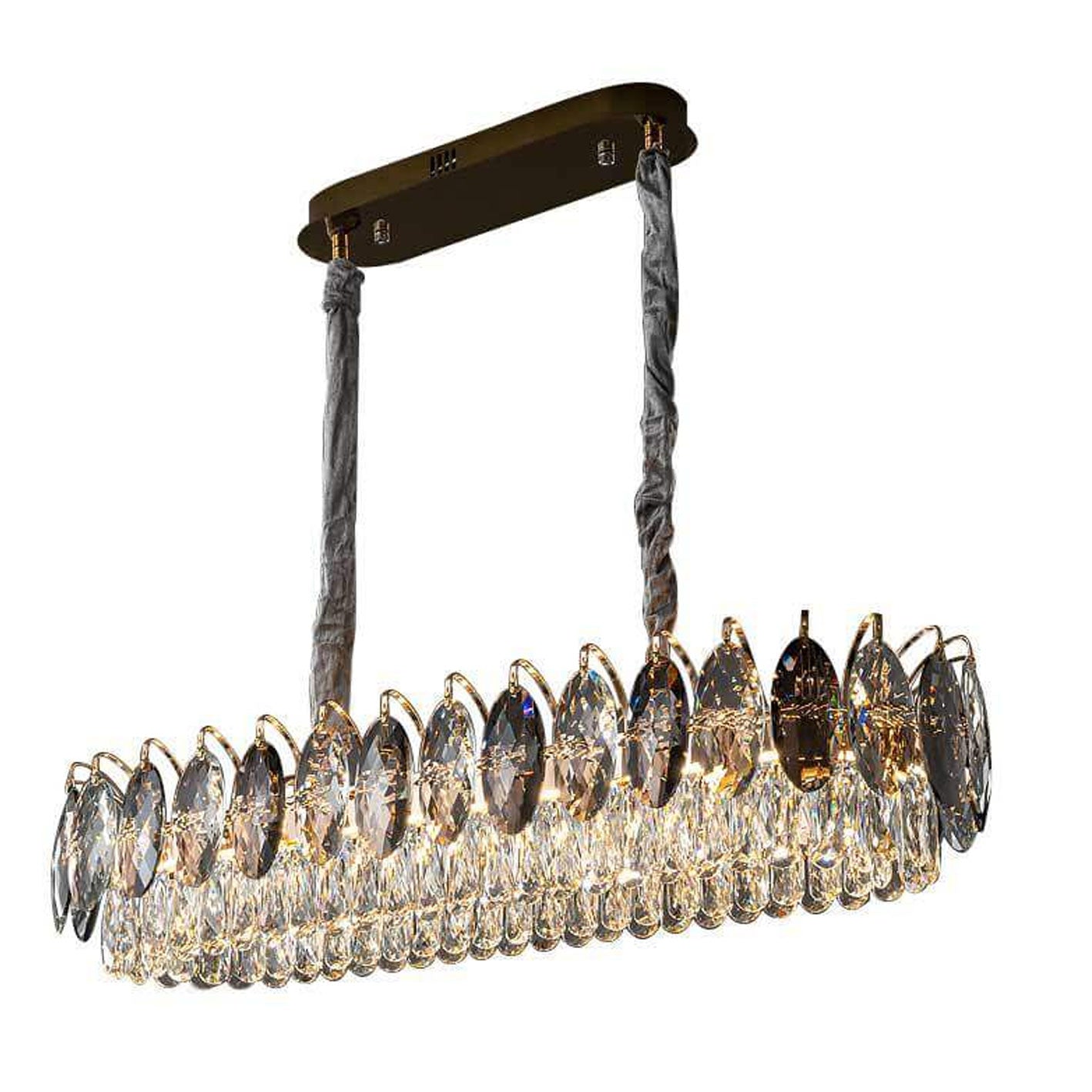 European Light Luxury Round Crystal LED Chandelier