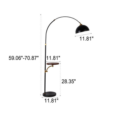 Nordic Pleated Marble Solid Wooden Shelf 1-Light Standing Floor Lamp