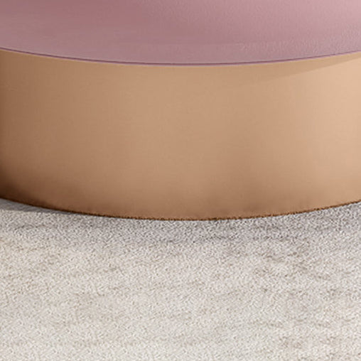 Contemporary Creative Round Fabric Iron Vanity Stool Backrest Armless For Bedroom