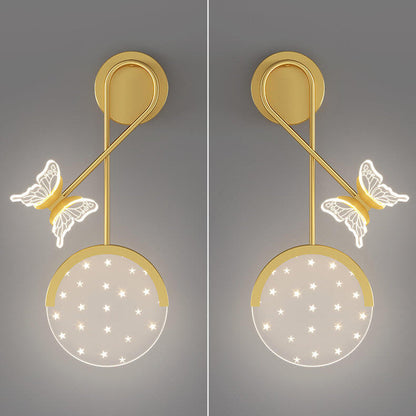 Creative Modern Acrylic Butterfly Star Design LED Wall Sconce Lamp