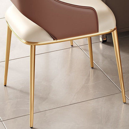 Modern Minimalist Square Stainless Steel Microfiber Leather Foam Dining Chair Four Legs Backrest For Dining Room