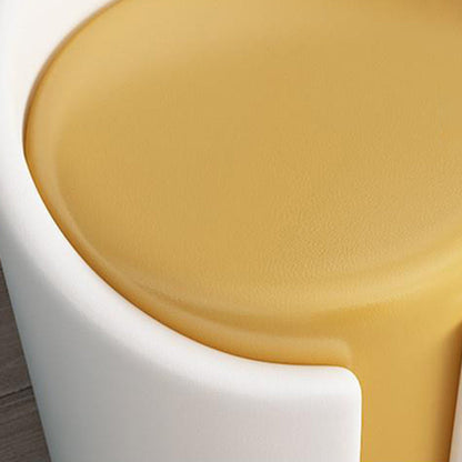 Modern Minimalist PU Leather Wood Sponge Round Cylinder Vanity Stool Backrest For Bedroom
