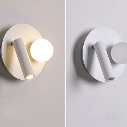 مصباح حائطي LED للقراءة مصنوع من الحديد الأكريليكي دائري/مربع بتصميم بسيط على الطراز الاسكندنافي 