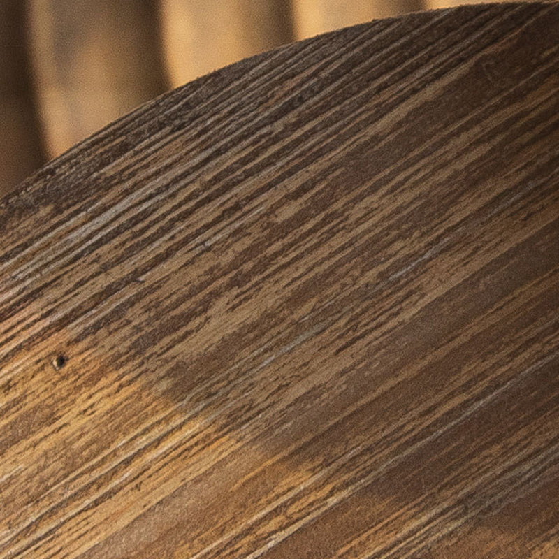 Traditional Vintage Round Column Carved Cedar Magnesium Oxide Tray Side Table For Dining Room