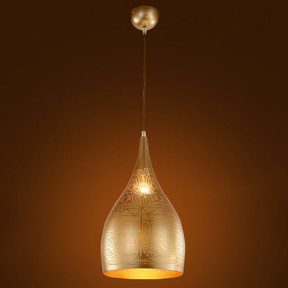 Traditional European Round Iron 1-Light Pendant Light For Living Room