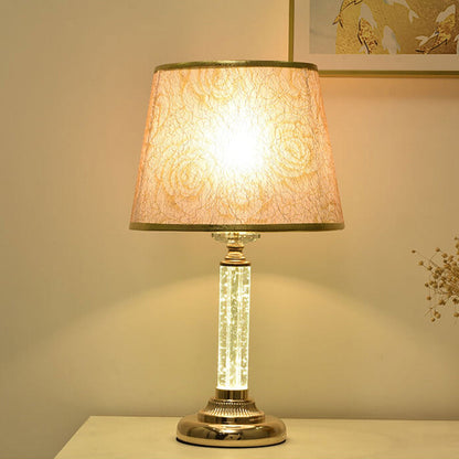 European Crystal Brightness Adjustable Remote Control 1-Light Table Lamp