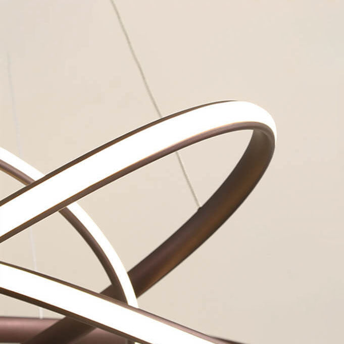 Nordic Art Curve Ring Aluminum Acrylic LED Chandelier