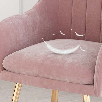 Contemporary Scandinavian Velvet PU Leather Sponge Emulsion Metal Square Vanity Stool Backrest Armrest For Bedroom