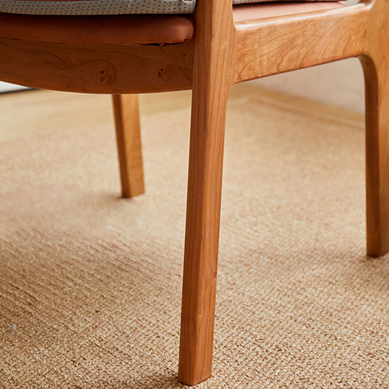 Traditional Vintage Square Solid Wood Dining Chair Backrest Armrest For Dining Room