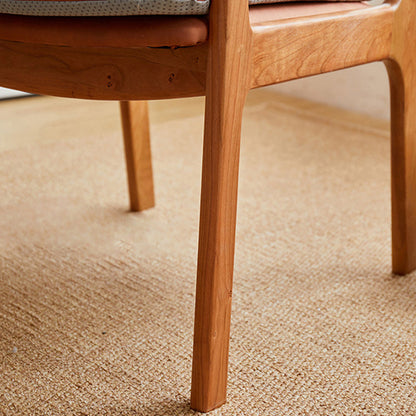 Traditional Vintage Square Solid Wood Dining Chair Backrest Armrest For Dining Room