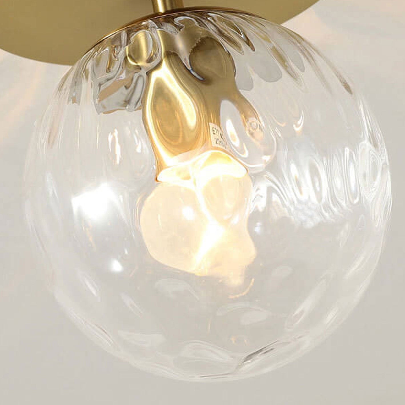 Nordic Water Glass Orb 1-Light Semi-Flush Mount Ceiling Light