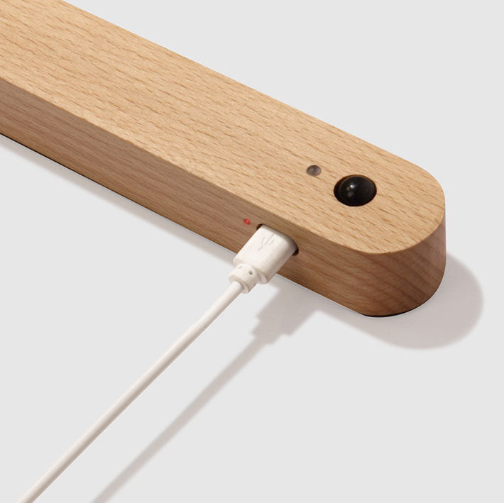 Modern Minimalist Wood Strip Magnetic LED USB Human Sensor Night Light Wall Sconce Lamp For Bedroom