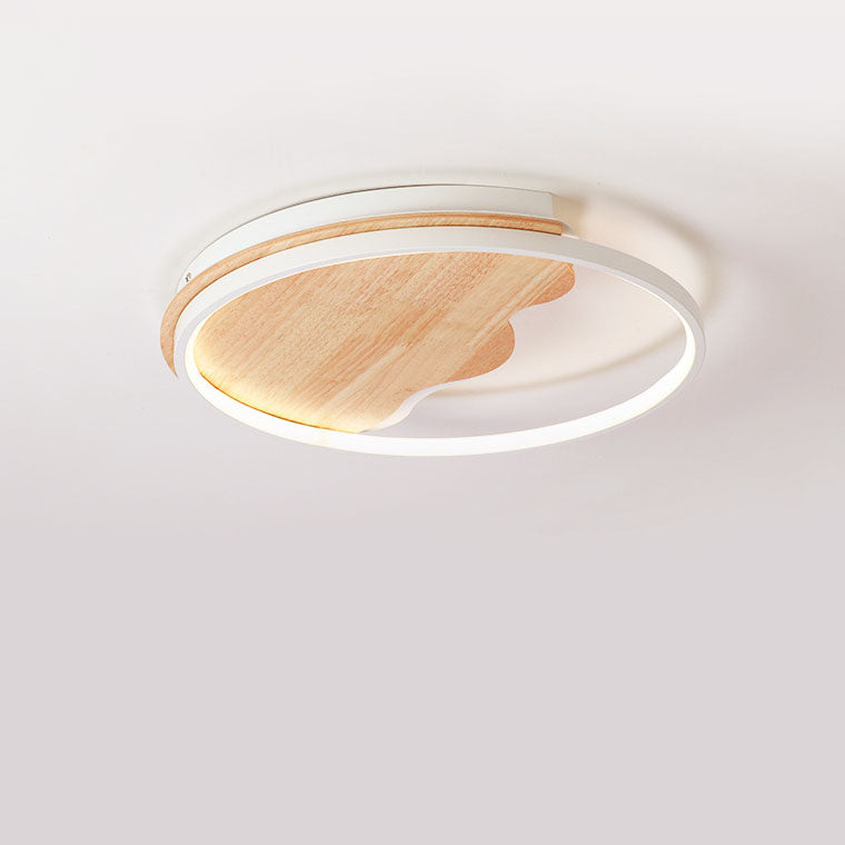 Nordic Rustic Creative Ironwood LED Flush Mount Light
