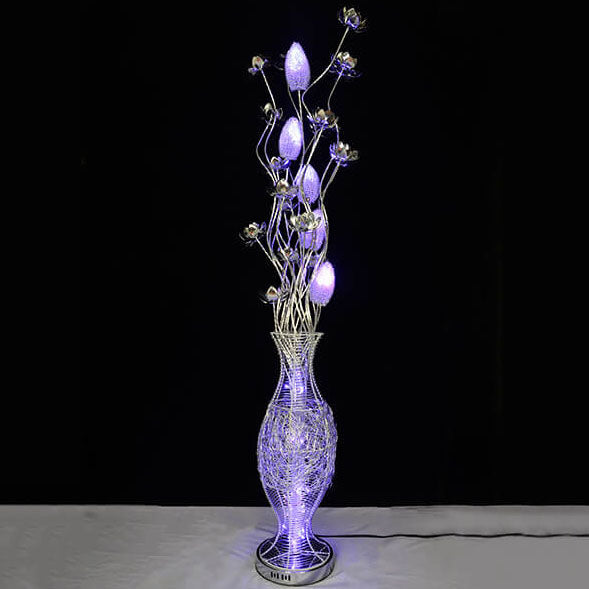 European Style Vase Flower Design Aluminum LED Standing Floor Lamp