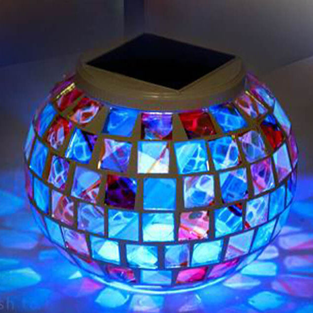 Tiffany Solar Waterproof ABS Mosaic Outdoor LED Lawn Light