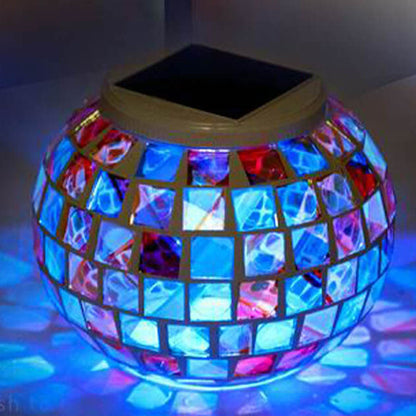 Tiffany Solar Waterproof ABS Mosaic Outdoor LED Lawn Light