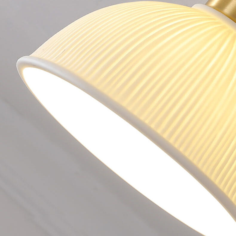 Modern Ceramic Round Jar Copper 1-Light Semi-Flush Mount Ceiling Light