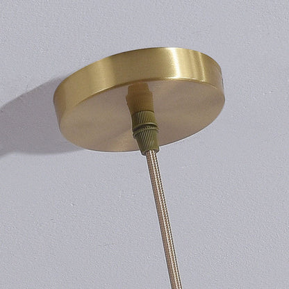Modern Minimalist Brass Oval Cage 1-Light Pendant Light