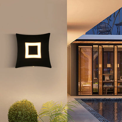 Modern Creative Square Luminous LED Outdoor Garden Wall Sconce Lamp