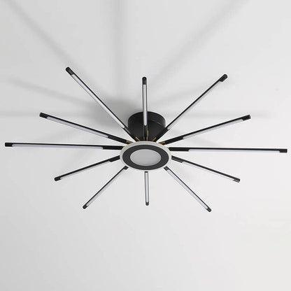 Modern Creative Strip Fireworks LED Semi- Flush Mount Ceiling Light