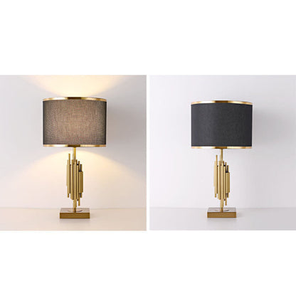 Modern Minimalist Imitation Copper Cloth 1-Light Table Lamp