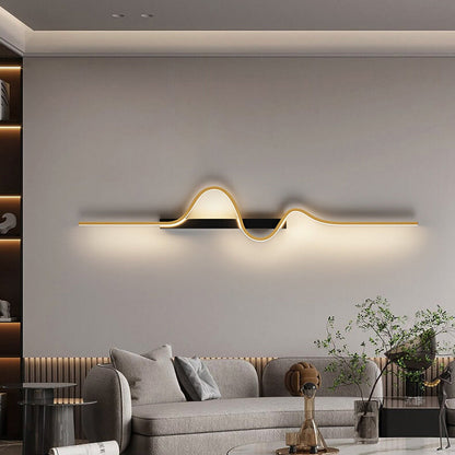 مصباح حائط LED من الألومنيوم بتصميم موجة طويلة عصري وبسيط لغرفة المعيشة