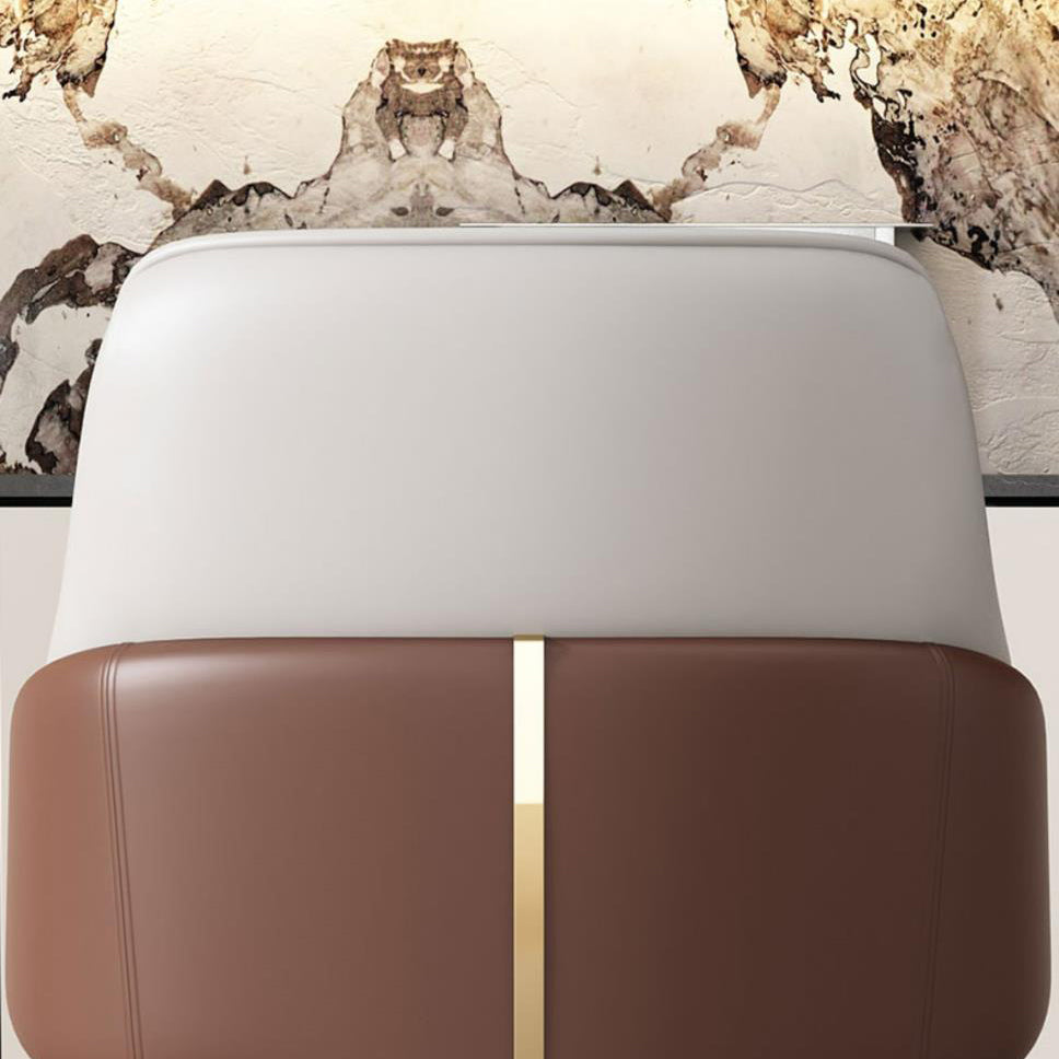 Modern Luxury Square Iron Metal Microfiber Leather Sponge Dining Chair Armrest Backrest Four Legs For Dining Room