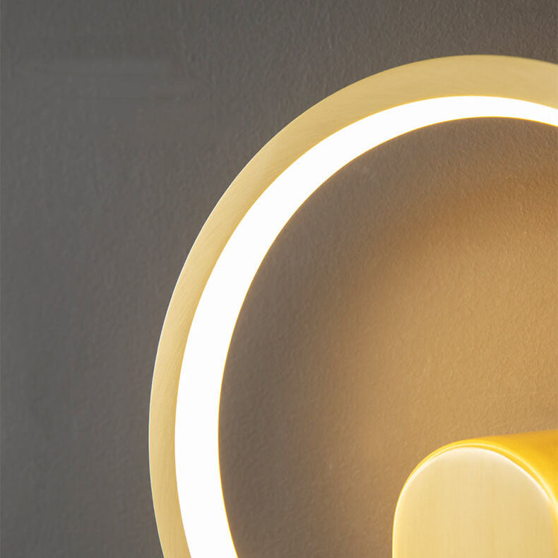 مصباح حائط LED دائري صناعي مصنوع بالكامل من النحاس 