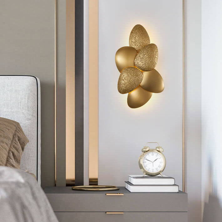 Modern Luxury Gold Stainless Steel Pebble 3/6 Light Wall Sconce Lamp