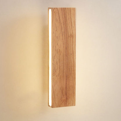 Japanese Minimalist Log Rectangular Flat Rotatable LED Wall Sconce Lamp