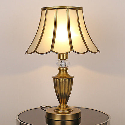 Modern Chinese Luxury Glass Copper 1-Light Table Lamp