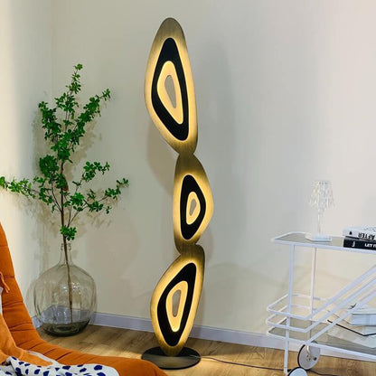 Modern Minimalist Acrylic Leaves Shadow Hardware Base LED Standing Floor Lamp