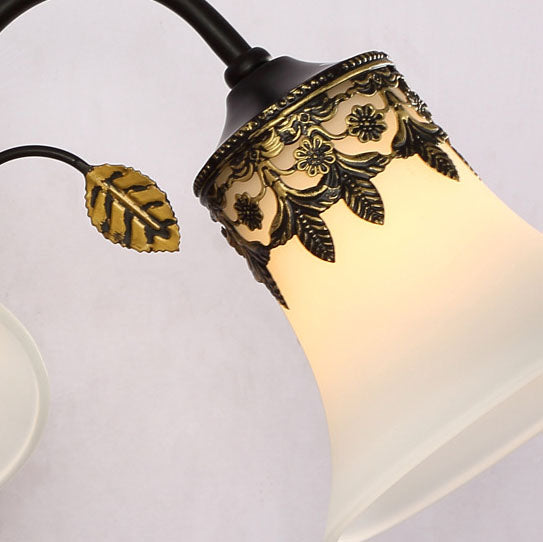 Scandinavian Modern Minimalist Flower Cup Glass Hardware 1-Light Wall Sconce Lamp