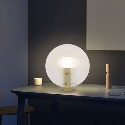 Modern Light Luxury Round Frosted Glass 1-Light Table Lamp