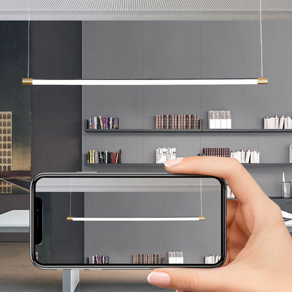 ثريا LED طويلة من الألومنيوم والأكريليك بتصميم عصري بسيط لغرفة المعيشة 