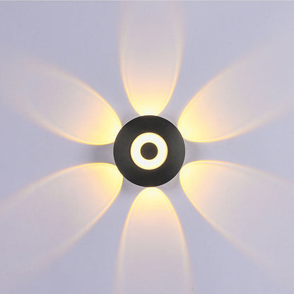 مصباح حائط LED دائري من الألومنيوم بتصميم إسكندنافي معاصر للفناء الخارجي 